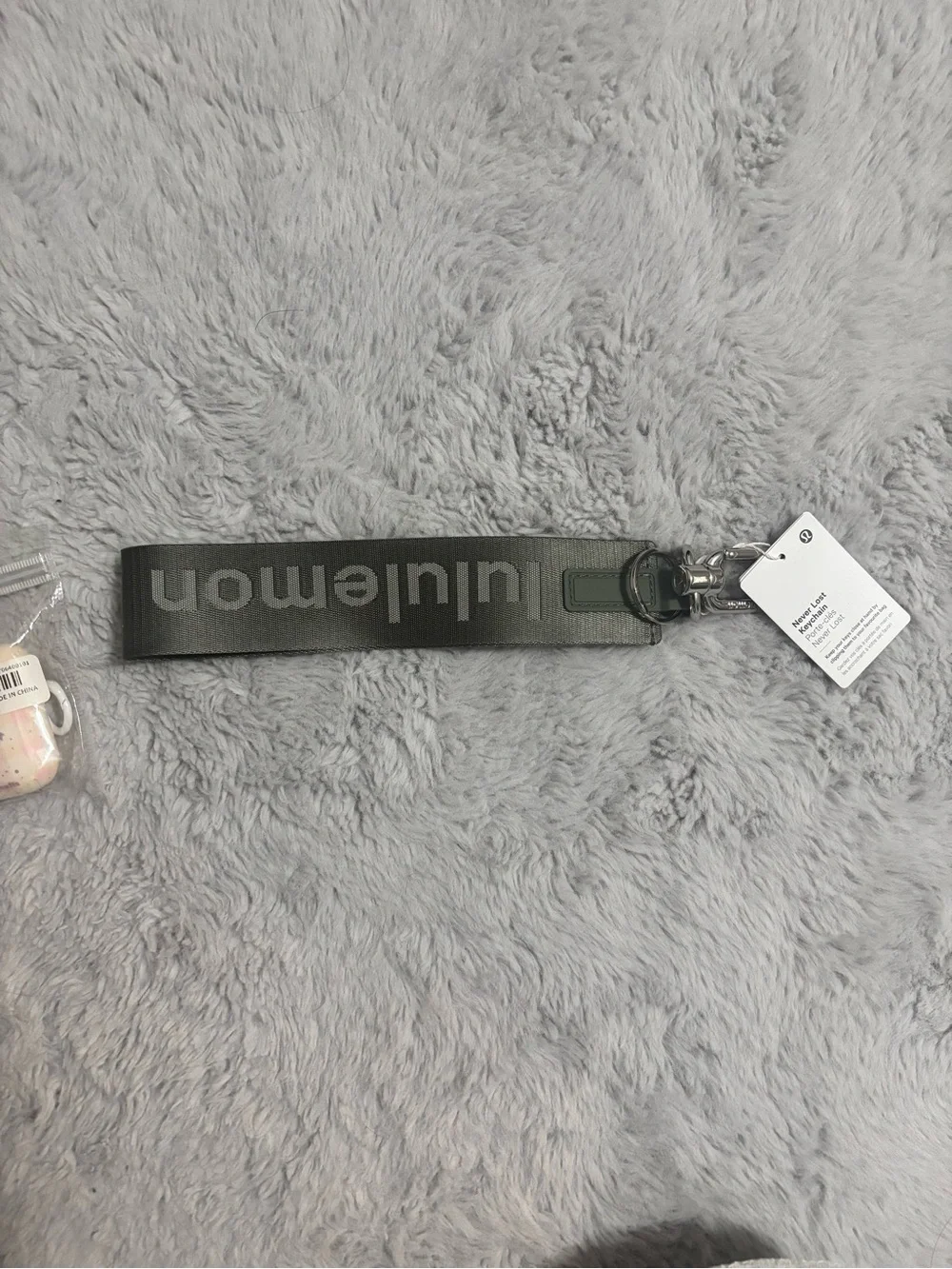 lululemon athletica Olive Green Logo Wrist Key Strap